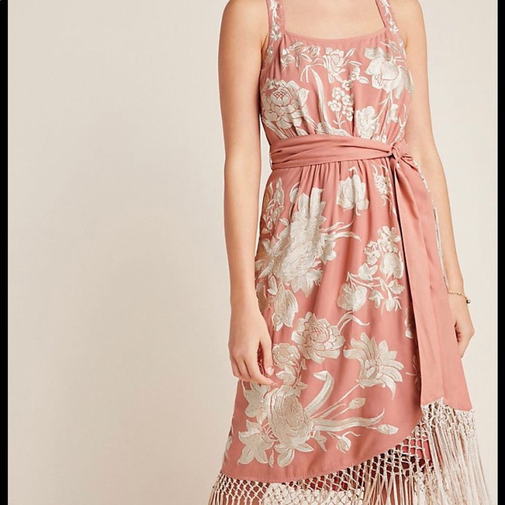 Anthropolgie pink floral dress